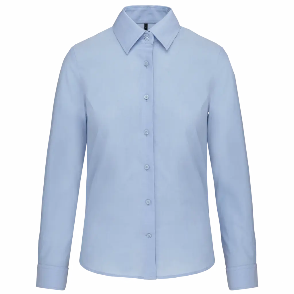 Dames Oxford blouse lange mouwen, oxford blue — productfoto 7