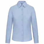 Dames Oxford blouse lange mouwen, oxford blue — productfoto 7