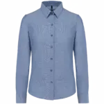 Dames Oxford blouse lange mouwen, oxford cobalt blue — productfoto 8
