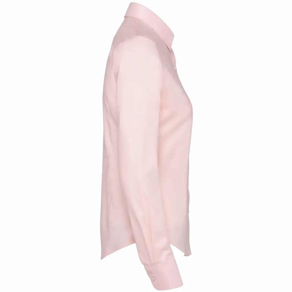 Dames Oxford blouse lange mouwen, oxford pale pink — productfoto 8