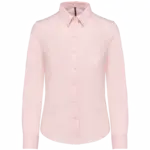 Dames Oxford blouse lange mouwen, oxford pale pink — productfoto 9