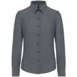 Dames Oxford blouse lange mouwen, oxford shadow navy — productfoto 10