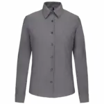 Dames Oxford blouse lange mouwen, oxford silver — productfoto 11