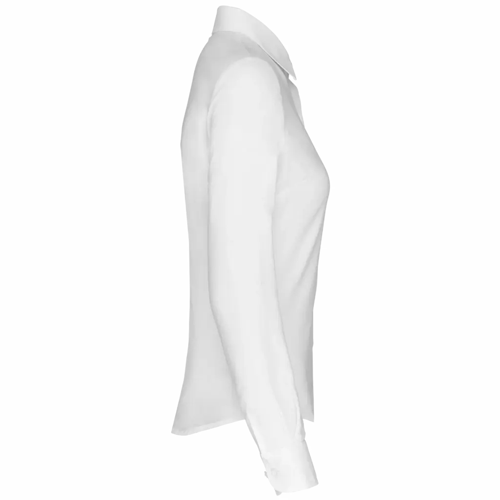 Dames Oxford blouse lange mouwen, white — productfoto 12