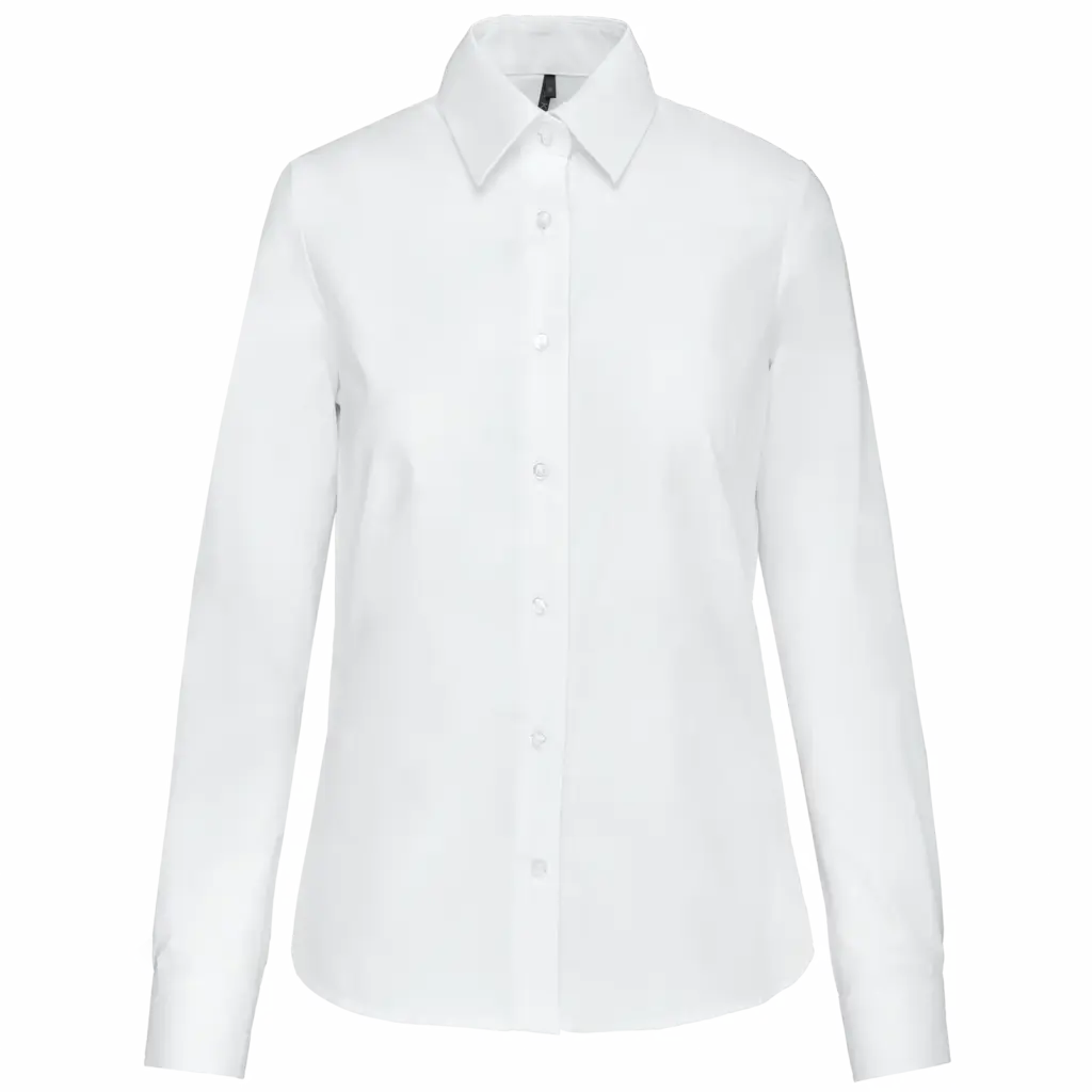 Dames Oxford blouse lange mouwen, white — productfoto 13