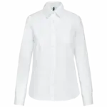 Dames Oxford blouse lange mouwen, white — productfoto 13
