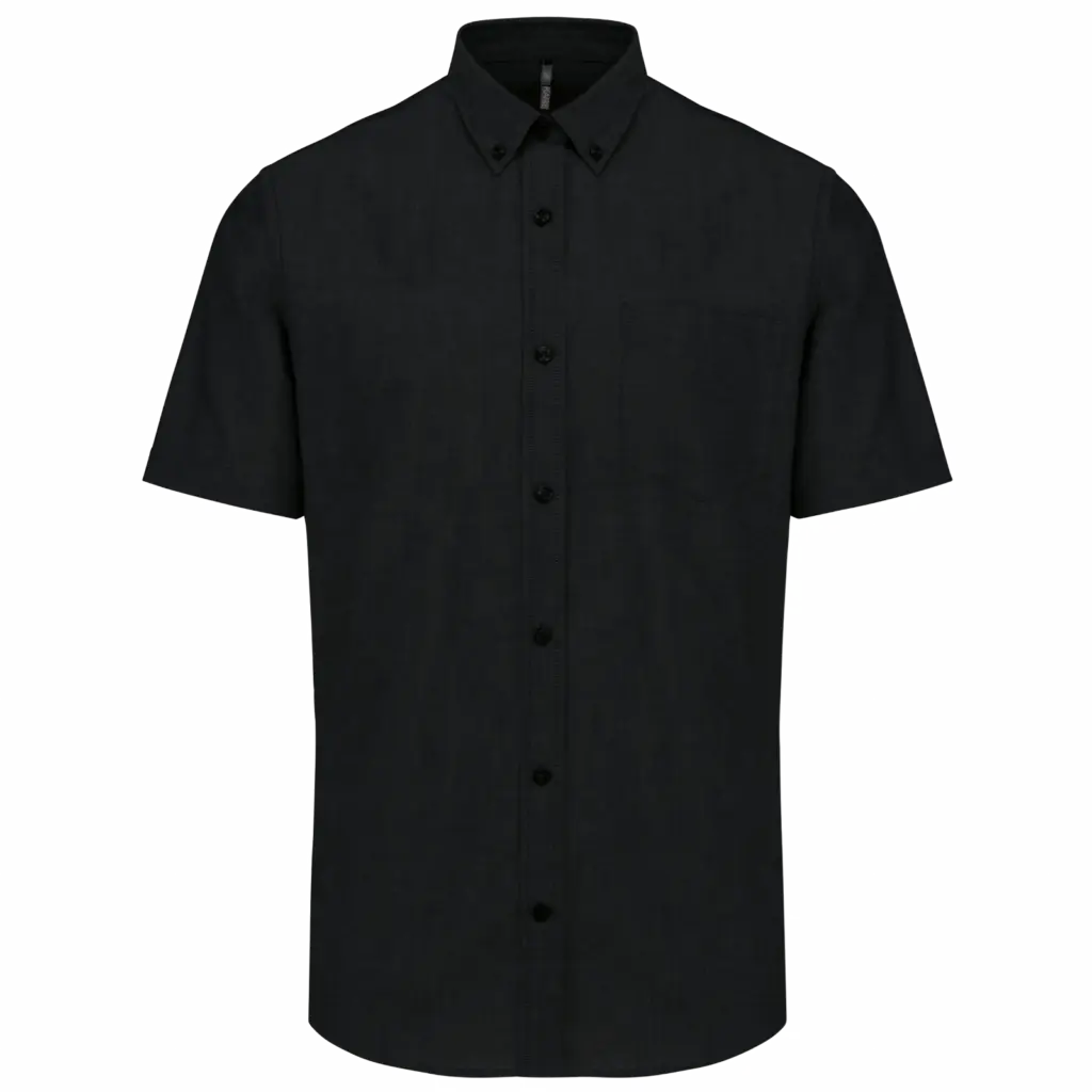 PS_K535_BLACK - Hidalgo Heren Oxford overhemd korte mouwen, black — productfoto 6