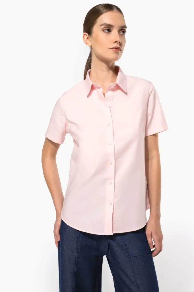 Dames Oxford blouse korte mouwen