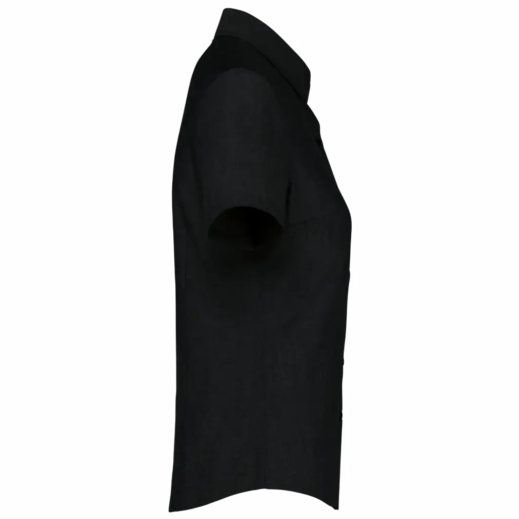 Dames Oxford blouse korte mouwen, black — productfoto 5