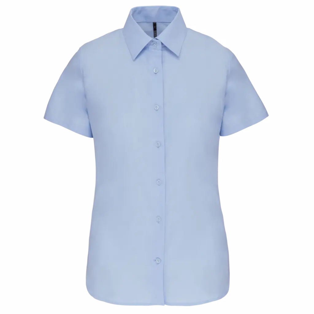 Dames Oxford blouse korte mouwen, oxford blue — productfoto 7