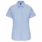 Dames Oxford blouse korte mouwen, oxford blue — productfoto 7