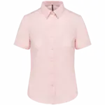 Dames Oxford blouse korte mouwen, oxford pale pink — productfoto 9
