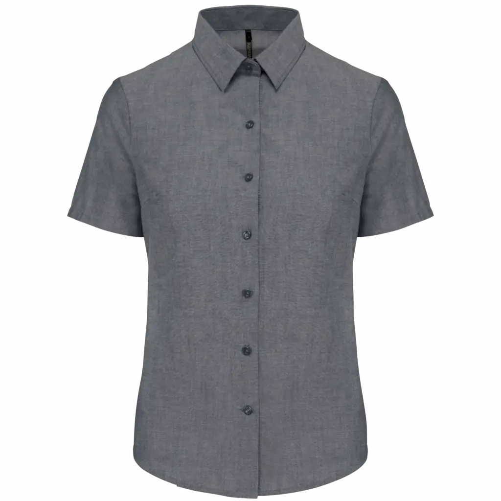 Dames Oxford blouse korte mouwen, oxford shadow navy — productfoto 10