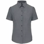 Dames Oxford blouse korte mouwen, oxford shadow navy — productfoto 10