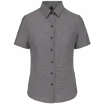 Dames Oxford blouse korte mouwen, oxford silver — productfoto 11