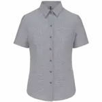Dames Oxford blouse korte mouwen, oxford zinc — productfoto 12