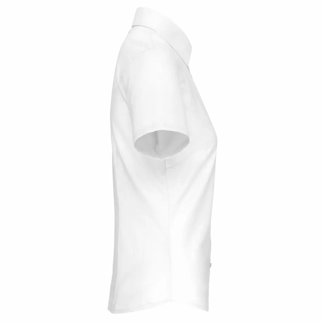 Dames Oxford blouse korte mouwen, white — productfoto 12