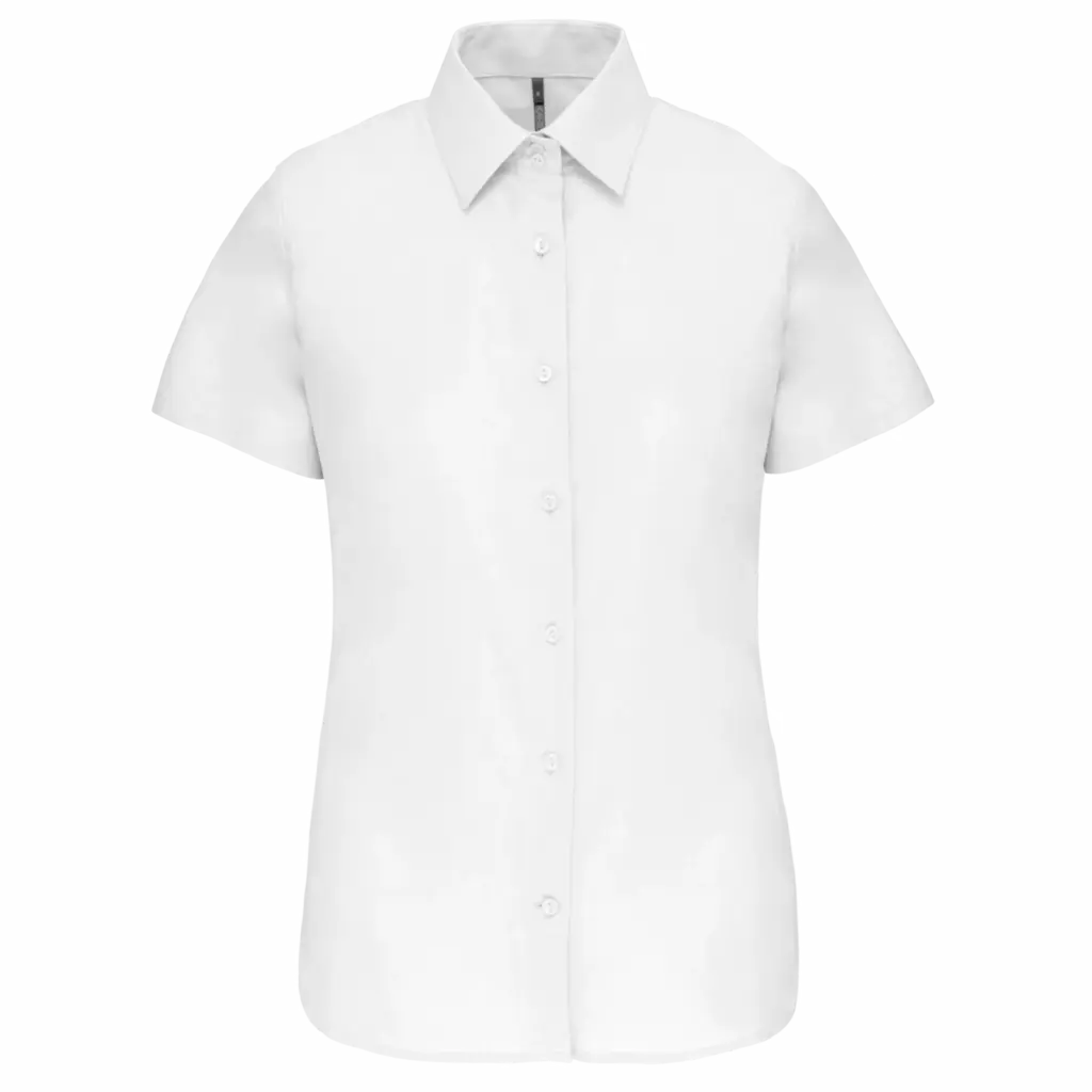 Dames Oxford blouse korte mouwen, white — productfoto 13