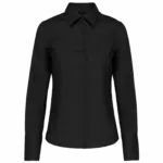 Dames non-iron blouse lange mouwen, black — productfoto 6