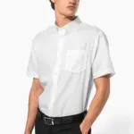 Heren non-iron micro sergé overhemd korte mouwen