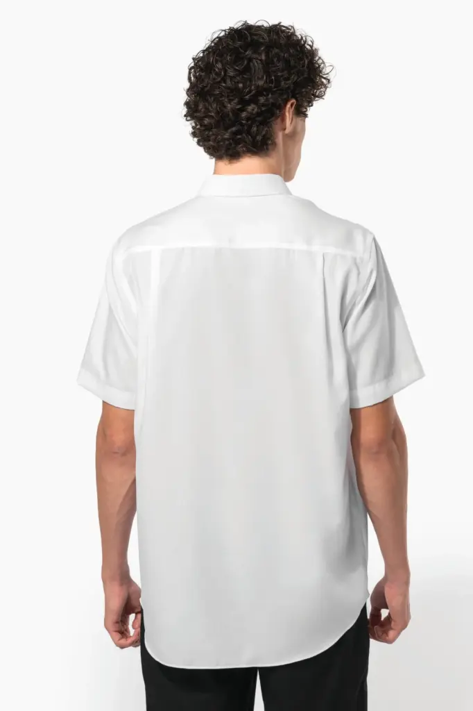 Heren non-iron micro sergé overhemd korte mouwen — productfoto 2