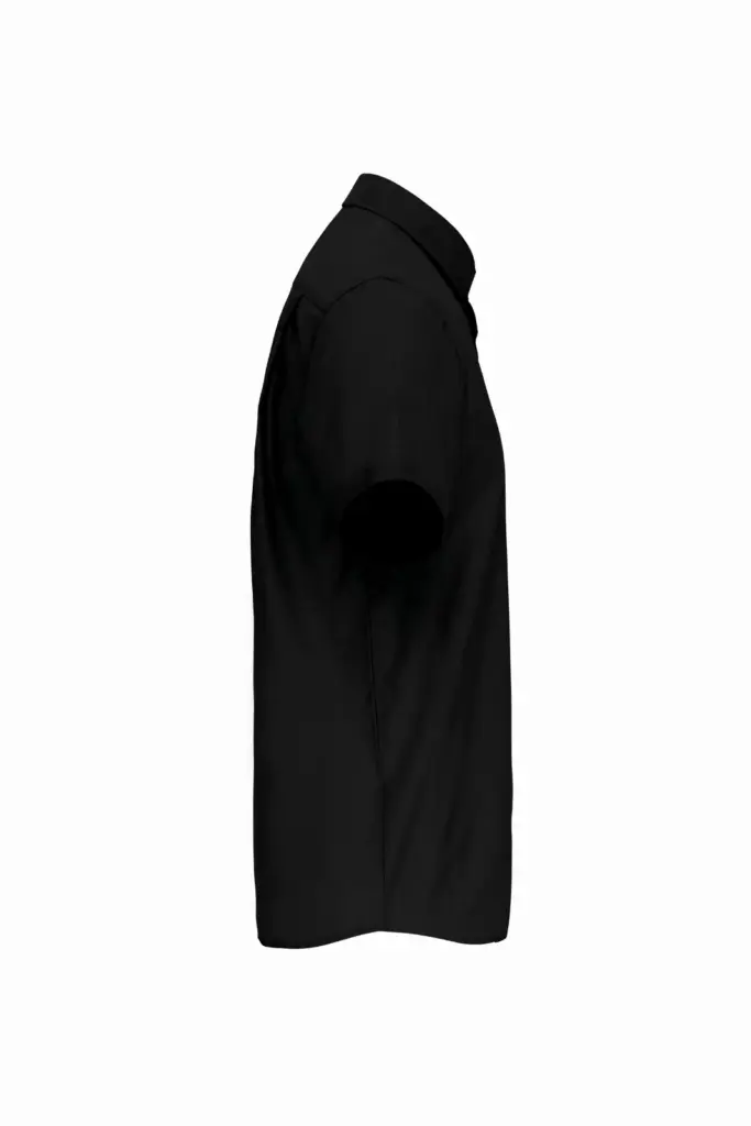 Heren non-iron micro sergé overhemd korte mouwen, black — productfoto 5