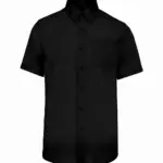 Heren non-iron micro sergé overhemd korte mouwen, black — productfoto 6