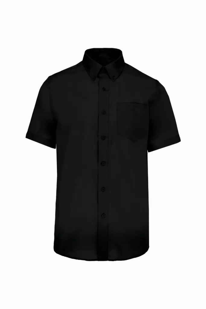 Heren non-iron micro sergé overhemd korte mouwen, black — productfoto 6