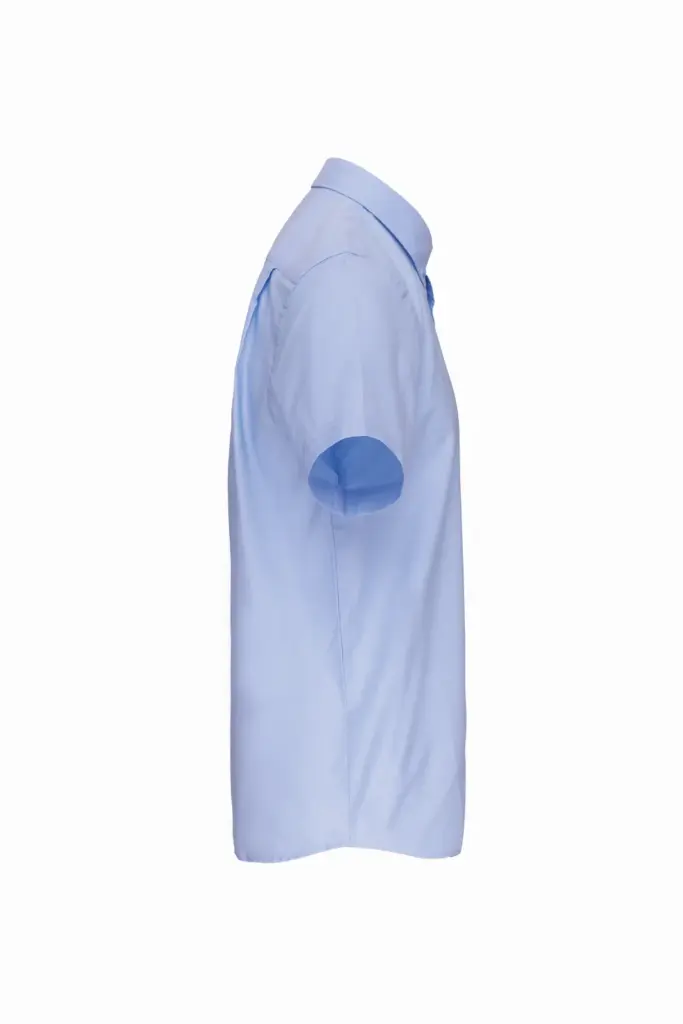 Heren non-iron micro sergé overhemd korte mouwen, bright sky — productfoto 6