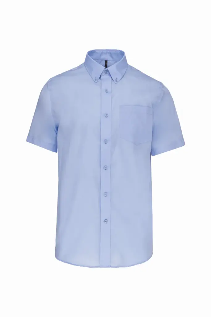 Heren non-iron micro sergé overhemd korte mouwen, bright sky — productfoto 7