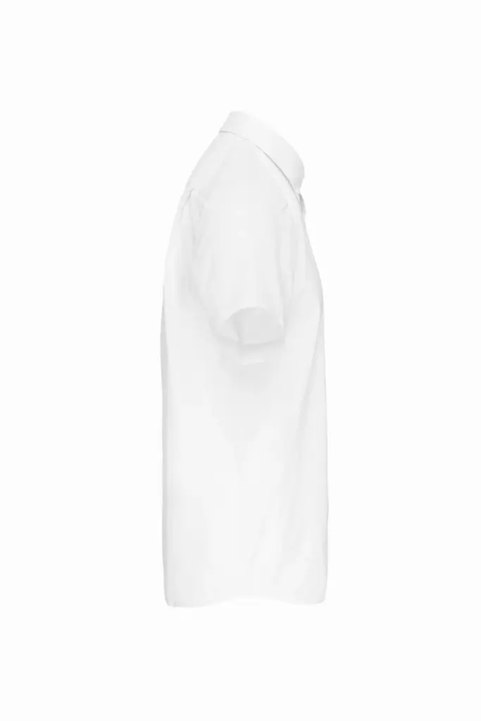 Heren non-iron micro sergé overhemd korte mouwen, white — productfoto 7