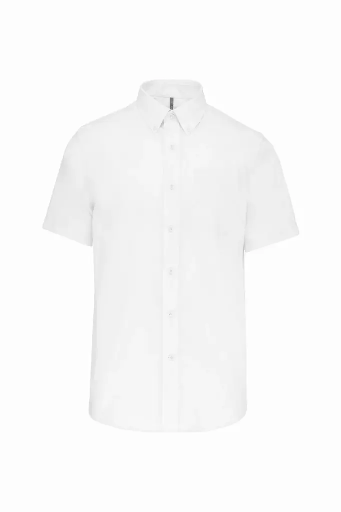 Heren non-iron micro sergé overhemd korte mouwen, white — productfoto 8