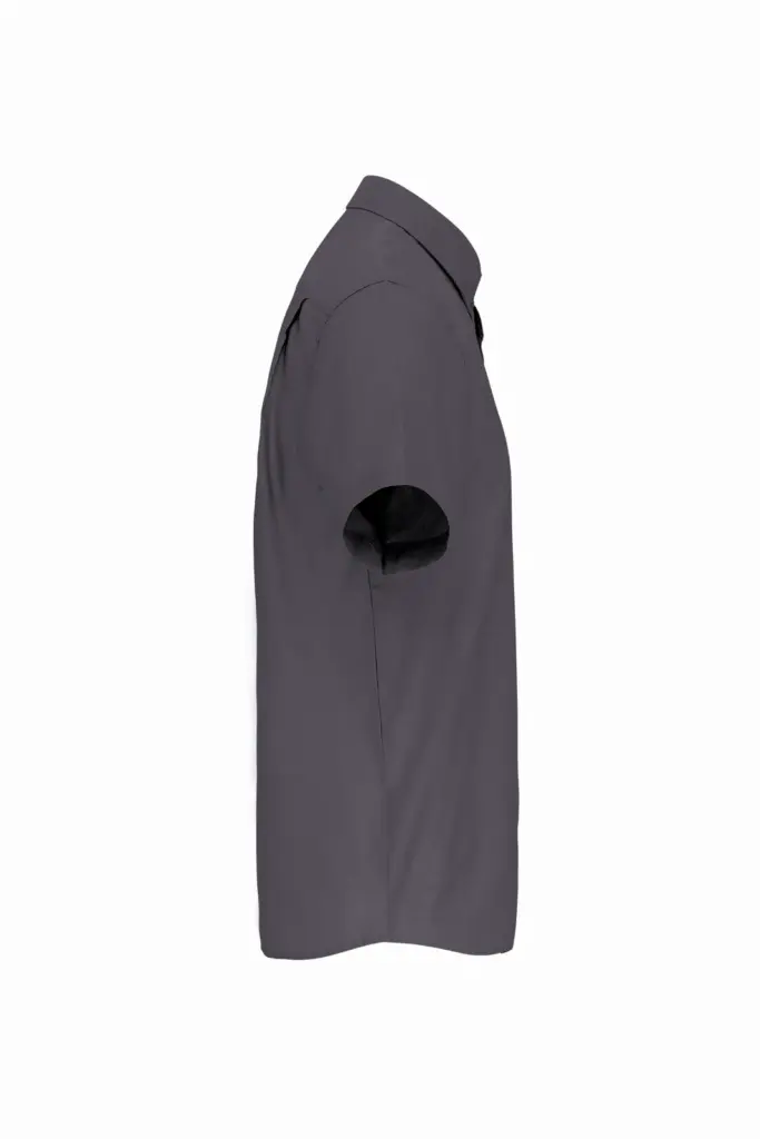 Heren non-iron micro sergé overhemd korte mouwen, zinc — productfoto 8