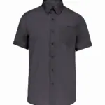 Heren non-iron micro sergé overhemd korte mouwen, zinc — productfoto 9