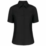 Dames non-iron blouse korte mouwen, black — productfoto 6