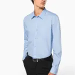 Heren poplin overhemd lange mouwen