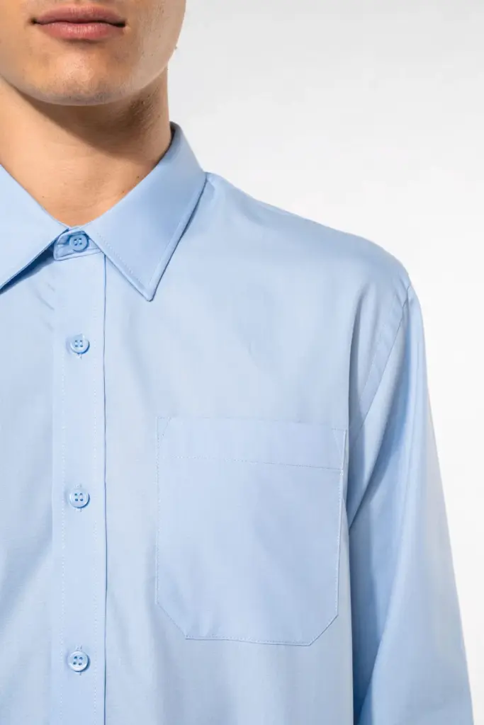 Heren poplin overhemd lange mouwen — productfoto 4
