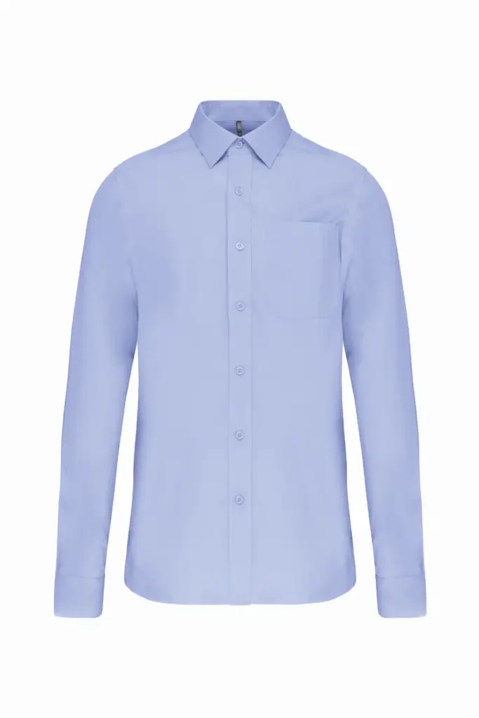 Heren poplin overhemd lange mouwen, bright sky — productfoto 7