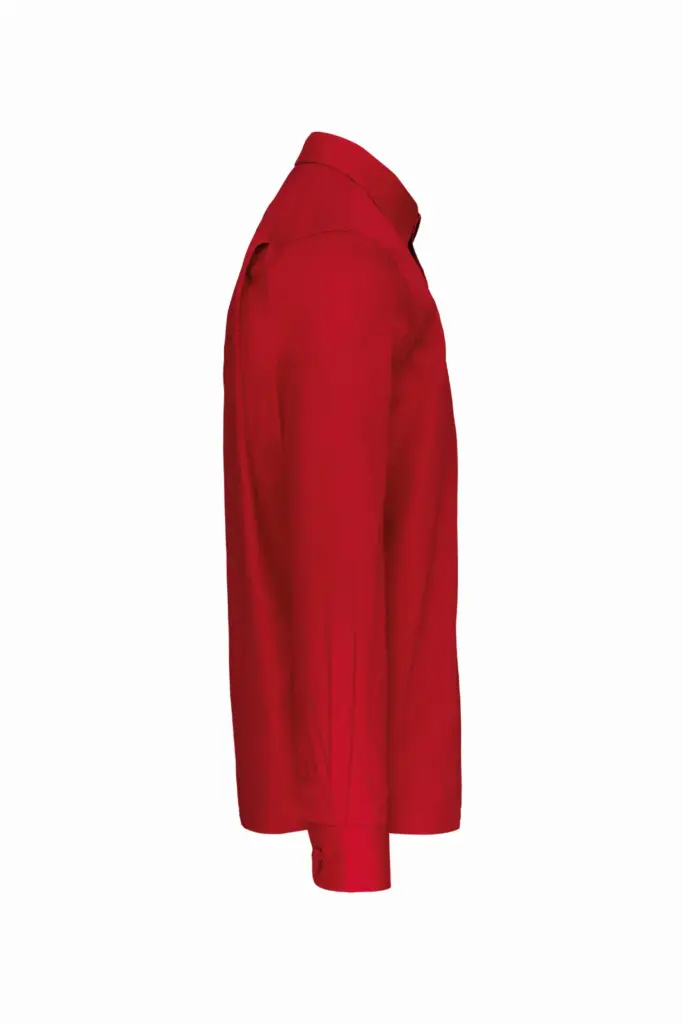 Heren poplin overhemd lange mouwen, classic red — productfoto 7
