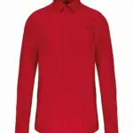 Heren poplin overhemd lange mouwen, classic red — productfoto 8