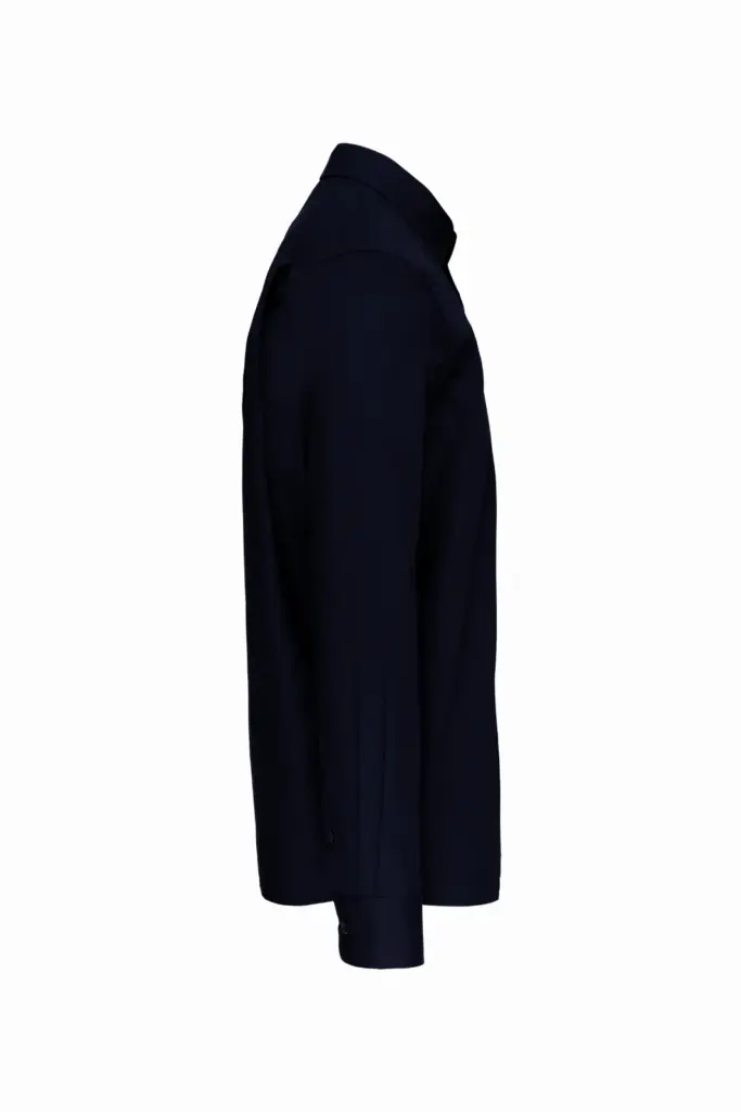 Heren poplin overhemd lange mouwen, navy — productfoto 9
