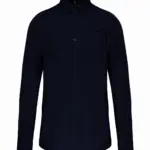 Heren poplin overhemd lange mouwen, navy — productfoto 10