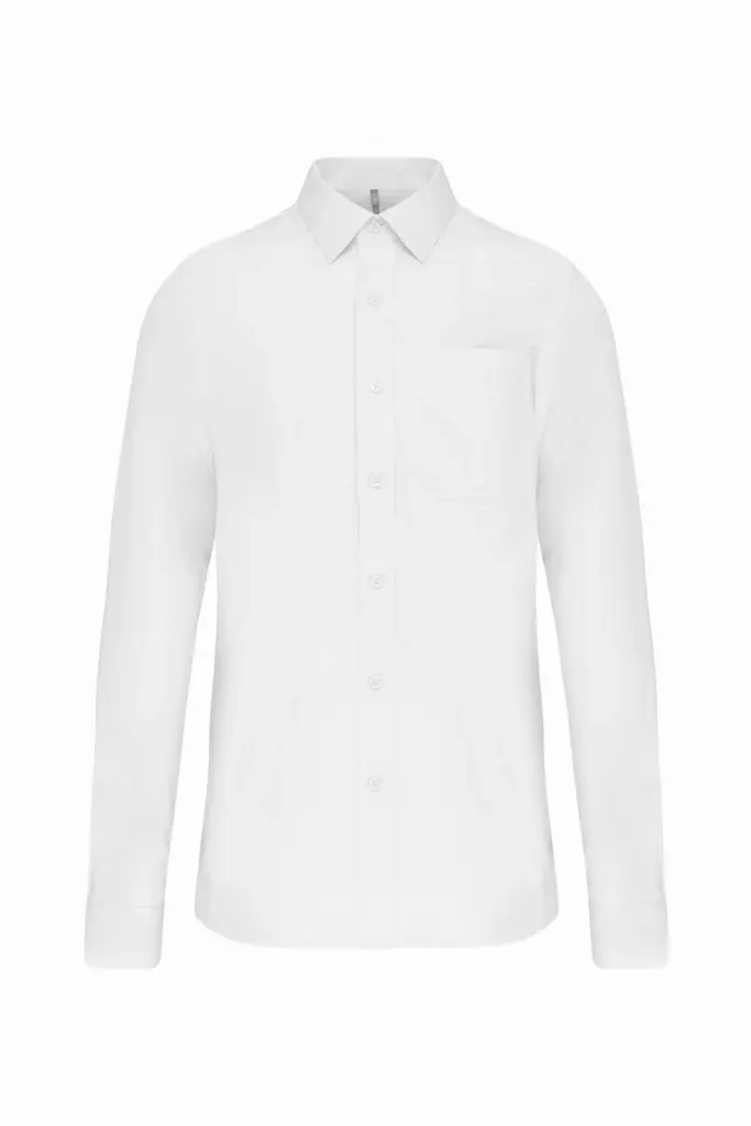 Heren poplin overhemd lange mouwen, white — productfoto 12
