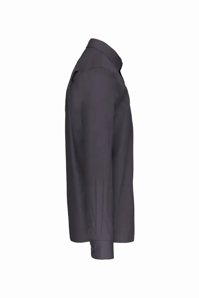 Heren poplin overhemd lange mouwen, zinc — productfoto 12