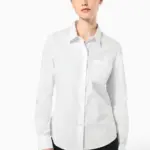 Dames poplin blouse lange mouwen