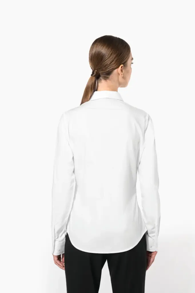 Dames poplin blouse lange mouwen — productfoto 2