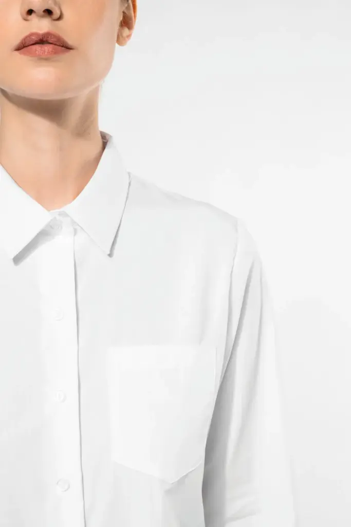 Dames poplin blouse lange mouwen — productfoto 3