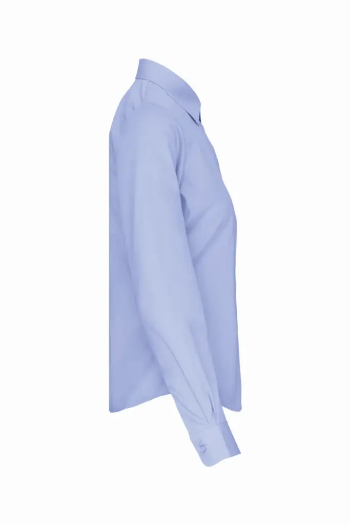 Dames poplin blouse lange mouwen, bright sky — productfoto 6