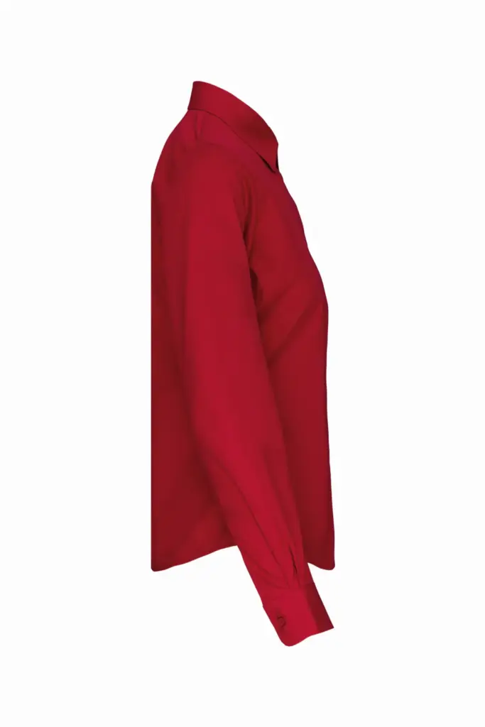 Dames poplin blouse lange mouwen, classic red — productfoto 7