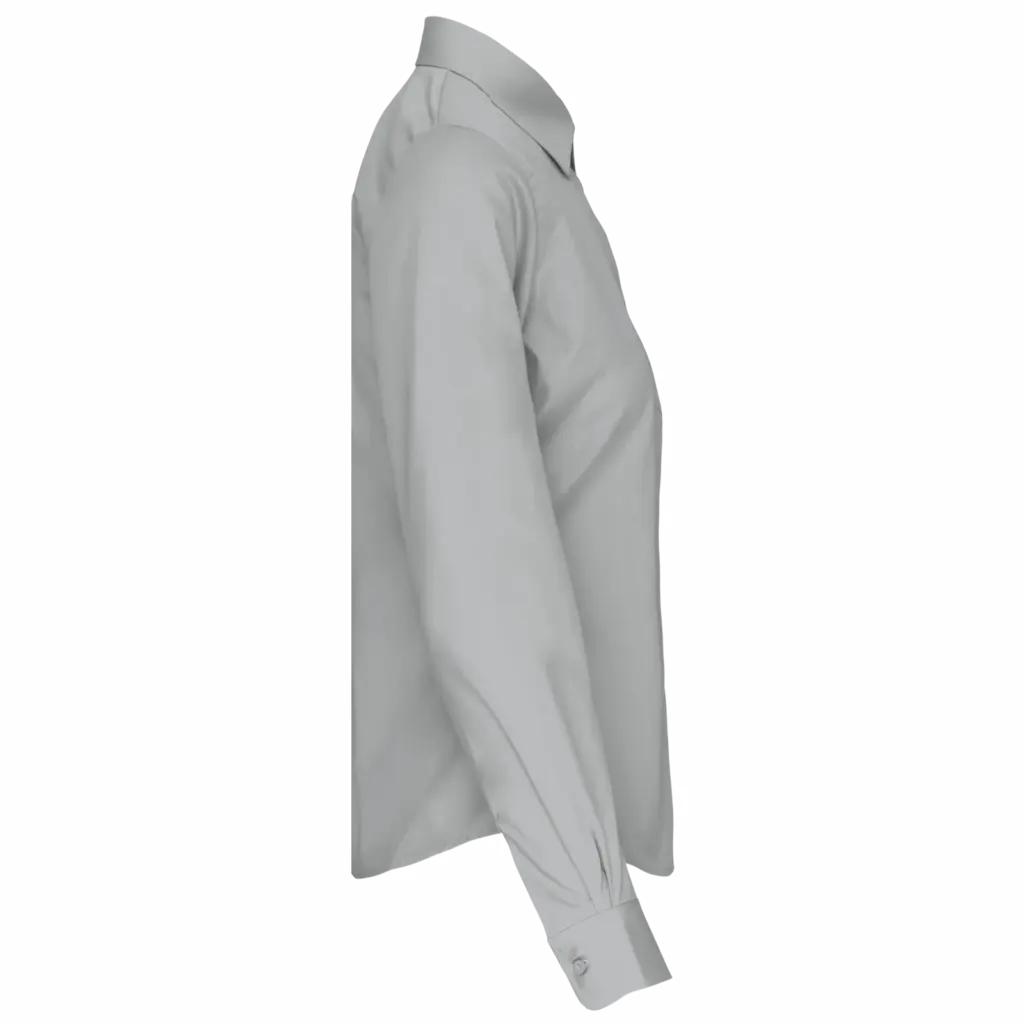 Dames poplin blouse lange mouwen, snow grey — productfoto 10